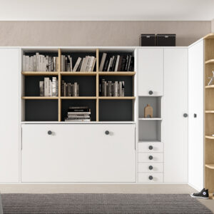 Cama abatible con estanteria