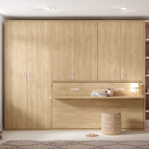 Cama abatible con mesa y armario