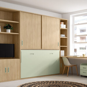 Cama abatible horizontal con armario