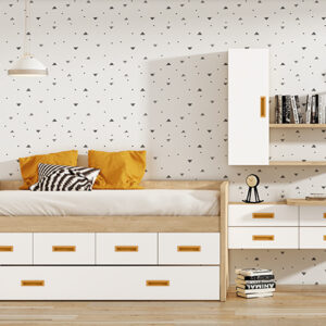 Cama compacto con 2 camas frentes lacados