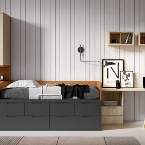 Cama compacto con cajones