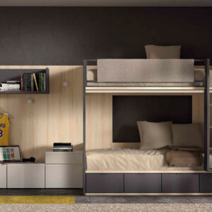 Cama litera con cajones