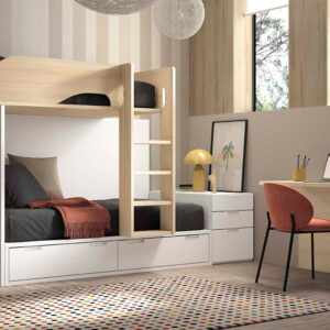 Cama tren compacto con cajones
