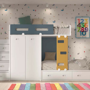 Cama tren compacta con armario