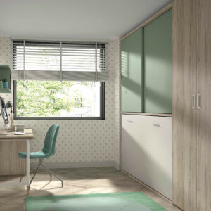 Cama abatible horizontal con armario puertas correderas