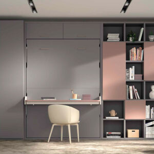 Cama de 135 abatible vertical con mesa